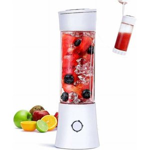 Mélangeur de jus portable, milkshake, jus de fruits et légumes, mélangeur, 480ml, mini USB mélangeur pour smoothies, 100 watts, blanc