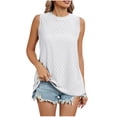 thumbnail image 2 of Timegard Tank Top for Women Crew Neck Eyelet Sleeveless Comfy Flowy Beach Vacations Casual Loose Tops, 2 of 6