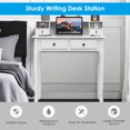 thumbnail image 4 of Costway Writing Desk Mission White Home Office Computer Desk 4 Drawer White, 4 of 10
