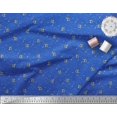 thumbnail image 2 of Soimoi Blue Silk Fabric Abstract & Dollar Symbol Printed Fabric 1 Yard 42 Inch Wide, 2 of 5