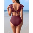 thumbnail image 5 of Ruffled V Neck Bikini Sets for Maternity Tie Back Two Piece Bath Suit Pregnancy Swimsuit, 5 of 5