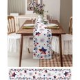 thumbnail image 2 of 4th of July Table Runner 72 Inches Long Cotton Linen Kitchen Dinner Table Runners,Independence Day Burlap Tablerunner for Dresser/Party/Wedding Freedom Stars Blue Red Memorial Patriotic Flag 14"x72", 2 of 6