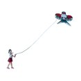thumbnail image 3 of Milaget 1:64 Scale Miniature Kite Flying Figure Lightweight Multifunctional Handmade Red Dress Girl, 3 of 9