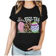 thumbnail image 1 of EGNMCR Easter Shirt Chemises à Manches Courtes pour les Femmes Pâques Impression Femmes Top Manches Courtes Col Rond Top Chemise Femmes T-Shirts sur l'Autorisation, 1 of 3