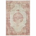 thumbnail image 1 of homeroots home decor 388725 7’x10’ Ivory and Pink Medallion Area Rug, 1 of 1