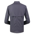 thumbnail image 3 of RXIRUCGD Blouse Décontractée Mode Homme Couleur Unie Cargo Boutons Poches Manches Longues Col Rabattu, Gris Foncé, Taille : TG, 3 of 8
