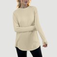thumbnail image 3 of 2025 Femmes Décontracté Uni à Manches Longues Chemise de Cheer Couleur Ample Col Rond Chemises pour Femmes à Manches Longues Manches Raglan Chemises pour Femmes T-Shirt, 3 of 4