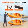 thumbnail image 4 of VEVOR Freestanding Kayak Storage Rack, Kayak Stand for 4 Kayak Canoe Paddleboard, Heavy-duty Steel Kayak Hanger Holder with Padded Arms and Adjustable Width, 220LBS Max Load, 4 of 9