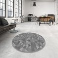 thumbnail image 4 of Ahgly Company Tapis d'Intérieur Ronds Transitionnels Gris Foncé Lavables à la Machine, 4 Pieds Rond, 4 of 7