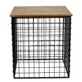 thumbnail image 3 of hometrends Cage Accent Table with Wood Top, 3 of 3