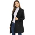 thumbnail image 4 of INSPIRE CHIC Manteau Mi-Long à Double Boutonnage pour Femme à Col à Revers Cranté, 4 of 6