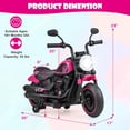 thumbnail image 3 of Costway 6V Kids Electric Motorcycle with Training Wheels LED Headlights Music Board Pink, 3 of 10
