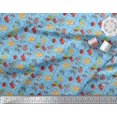 thumbnail image 3 of Soimoi Modal Satin Fabric Mix Fruits Printed Craft Fabric by The Yard 42 Inch Wide, 3 of 3