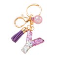 thumbnail image 1 of LYMAYTER Cute Pink Tassel Mug Accessory Initial Letter Charm Keychain - with Tassel, Heart - shaped Sequins, 1 of 7