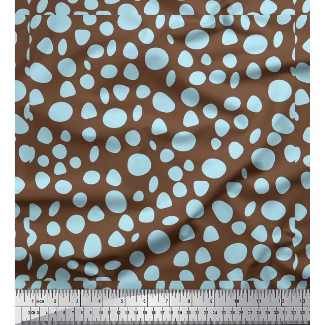 Soimoi Brown Cotton Poplin Fabric Tumble Stone Abstract Print Fabric by the Yard 42 Inch Wide