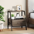thumbnail image 4 of Costway 2 PCS Nightstand with Drawer Farmhouse 3-Tier Bedside Table with Open Shelf End Table, 4 of 10