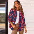 thumbnail image 2 of REDHOTYPE Nouvelle Mode Veste à Col Polyvalent Cardigan Décontracté Chemise à Carreaux Manches Longues, 2 of 3