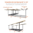 thumbnail image 4 of 3x8ft Heavy Duty Metal Overhead Garage Storage Rack, 22"-40" Height Adjustable Garage Ceiling Storage Racks, 600lbs Weight Capacity, Black, 4 of 8