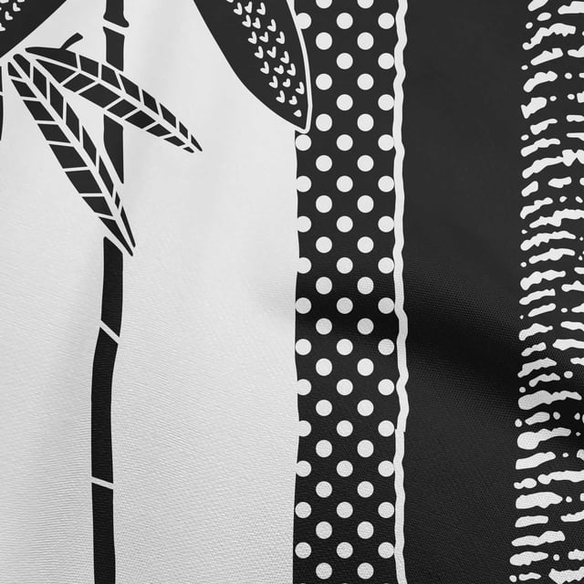 oneOone Tissu Polyester Spandex Noir Matériel de Robe Tropicale Tissu Imprimé Tissu au Mètre 56 Pouces de Large