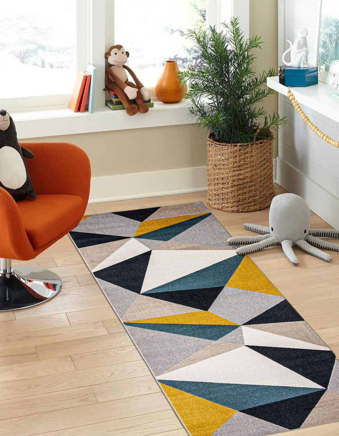 ECARPET Washable Modern Abstract Area Rug for Living Room, Bedroom, Kitchen, Hallway