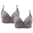 thumbnail image 1 of Bras for Women, 2PCS Womans Printing Gathered Together Large Size Daily Bra Underwear No Rims, 1 of 6