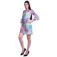 thumbnail image 3 of Moomaya Robe Courte Imprimée pour Femmes, Manches Évasées, Coupe Droite, Robes pour Femmes, Vêtements d'Été Décontractés, 3 of 6