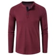 thumbnail image 1 of CEHVOM T-shirt Ample à Manches Longues pour Homme, Col Rond, Couleur Unie, Chandail de Base, 1 of 5