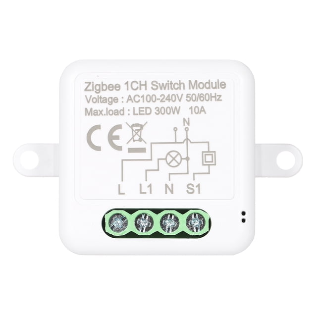 1CH Zigbee Mini Smart Switch Relay Module Support 2 Way Control Switch for Smart Home Automation, Works with Alexa Google Home