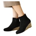 thumbnail image 3 of HKEJIAOI Bottines pour Femmes Grande Taille Bottes pour Femmes Plateforme Cheville Bout Rond Compensées Grande Taille Bottines Courtes, 3 of 5