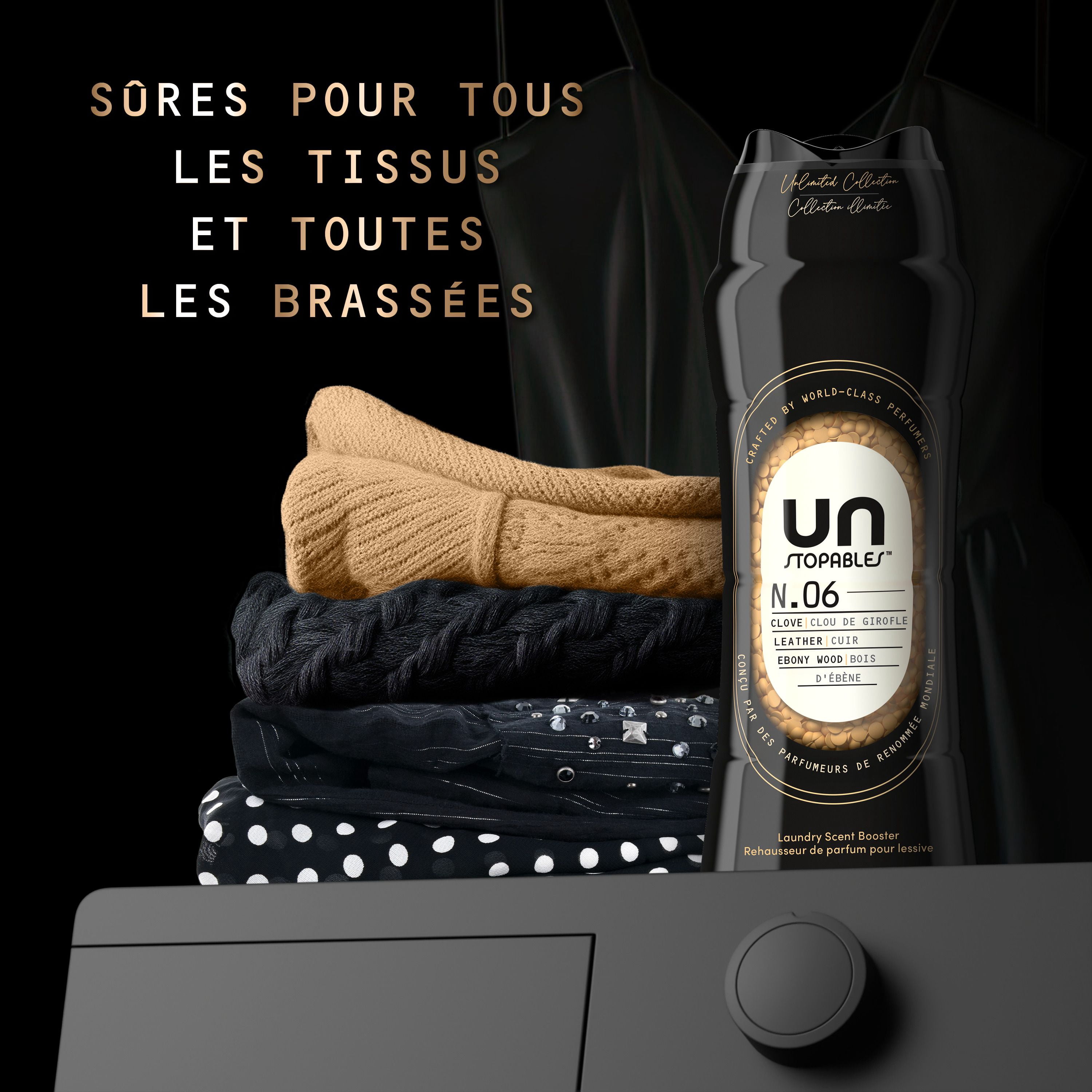Downy Unstopables Unlimited Collection In-Wash Laundry Scent Booster Beads, No. 06, Fine Fragrance, Long-Lasting Fresh Scent Beads, 136 g