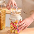 thumbnail image 4 of Birdeem Food Storage Container with Measuring Cup,Transparent Airtight Pantry Storage Organizer for Dry Goods,Cereal,Flour,Sugar,Snacks,Kitchen Storage Box with Measuring Compartment, 4 of 9