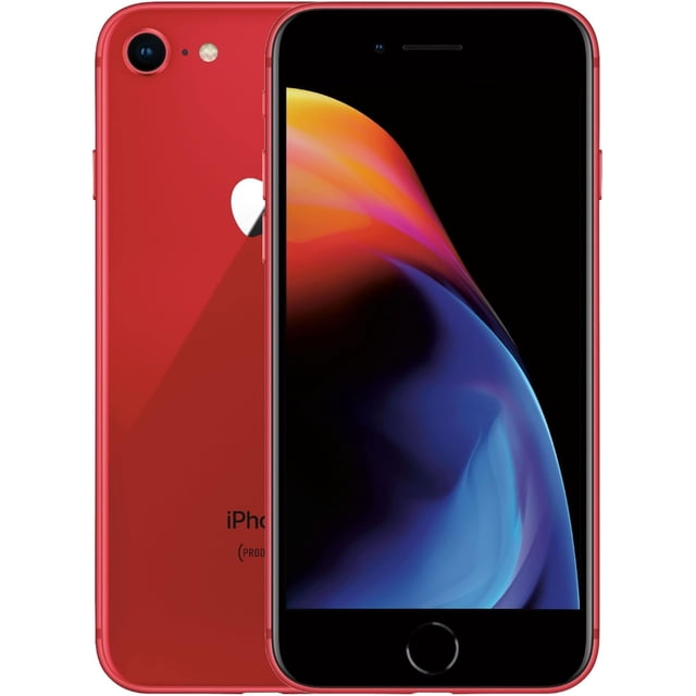Restored Apple iPhone 8 - 64GB – Red – 12MP Rear & 7MP Front Camera - Fully Unlocked Smartphone - Fair Condition