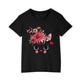 thumbnail image 4 of Rbaofujie T-Shirts pour Fille à Manches Courtes, Jolis T-Shirts Graphiques à Col Rond, Imprimé de Chat de Dessin Animé, Hauts d'Été, 4 of 4