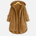 thumbnail image 3 of Kcodviy Women's Solid Color Casual Plus Size Lightweight Fleece Jacket Zipper Hooded Long Coat Oversized Fleece Jacket, 3 of 5