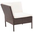 thumbnail image 3 of 3 Piece Garden Lounge Set with Cushions Poly Rattan Brown, 3 of 5