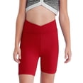 thumbnail image 1 of Doomiva Girls Athletic Swim Shorts Solid Color Shorts Sport Cheer Workout Running Red 160, 1 of 6
