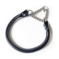 thumbnail image 1 of Auburn Leathercrafters Leather Martingale Dog Collar Rolled - 20 - Black, 1 of 4