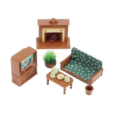 Meubles et Accessoires pour Maison de Poupée Miniature Meubles de Maison de Poupée Ensemble de Cuisine de Jeu Librairie Terrain de Jeu Ensemble de Réfrigérateur Miniature Accessoires de Scène de Jeu d'Imitation Jouets