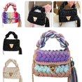 thumbnail image 3 of RYGRZJ Sac à Main Mode Coloré Crochet pour Femmes Épaule Épaisse à Franges I0M9 Sac Tissé, 3 of 5