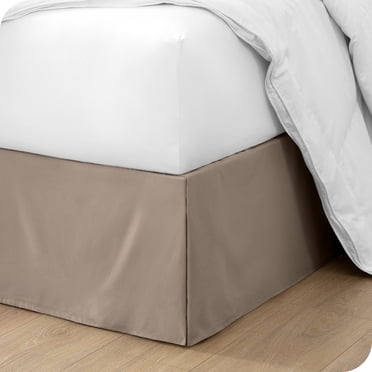 Bare Home Double Brushed Bed Skirt - Premium 1800 Collection - 15-inch Drop - Twin, Taupe