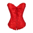 thumbnail image 3 of Esquirla Robe Corset Florale pour Femmes Débardeur Vintage Spirale Acier à Lacets Rouge, 3 of 8