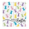 thumbnail image 2 of CaiYueKe Easter Rabbit Pattern Shower Curtain - Waterproof Polyester Fabric Bathroom Decor with 12 Hooks, No Drill Easy Install Washable Hotel Style Modern Bath Linen, 2 of 7