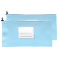 thumbnail image 1 of 11x6 Inch Money Bags with Zipper, 2Pcs PU Leather Cash Deposit Bank Pouch Envelopes Check Wallet for Coin Cosmetics Invioce Bill, Sky Blue, 1 of 6
