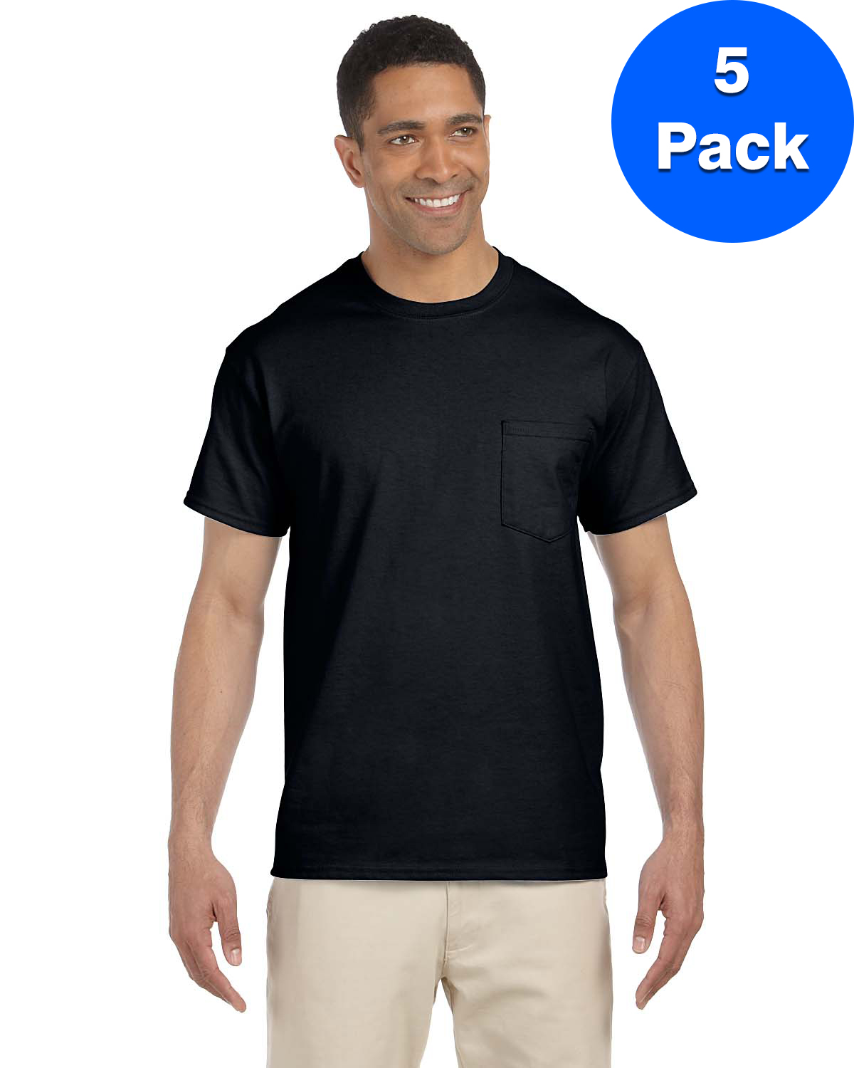 Gildan T-Shirt Ultra Coton pour Hommes avec Poche - G230 (Lot de 5)