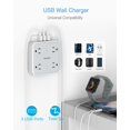 thumbnail image 4 of Multi Plug Outlet Extender with USB, TESSAN Surge Protector Splitter 3 USB Wall Charger, Multiple Expander for Travel, Home, College Dorm Room, 4 of 4