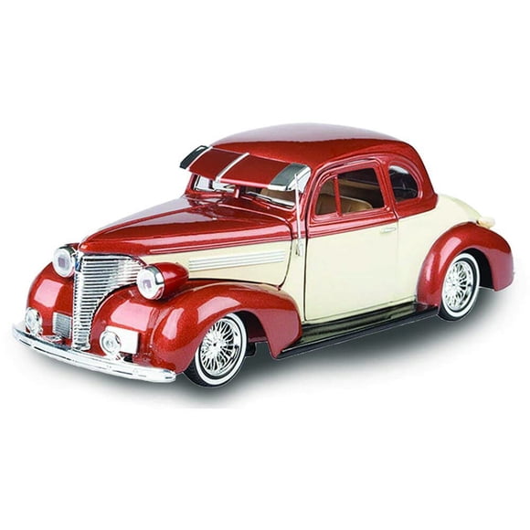 1939 Chevy Coupe Lowrider Beige and Brown Metallic Get Low Series 1/24 Diecast Model Car by Motormax 79028