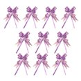 thumbnail image 1 of Unatoiry 10 Pieces Bow Pull Decor Festive Packing Lightweight Hand-Pulled Flower Wedding Birthday Christmas Holiday Accessory Gold Light Purple 1Set, 1 of 6