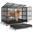 thumbnail image 1 of Feandrea Heavy-Duty Dog Crate, 5-Minute Quick Assembly, Lockable Wheels, Escape Proof Fixed Bottom, Removable Tray, Easy to Clean, Ink Black, 1 of 5