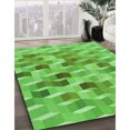 thumbnail image 3 of Ahgly Tapis d'Intérieur Lavable en Machine Carré Transitionnel Vert Émeraude, 7 Pieds Carré, 3 of 7