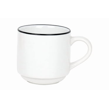 Mainstays Black Rim Stoneware Solid 11.3oz Mug